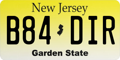 NJ license plate B84DIR