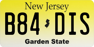 NJ license plate B84DIS
