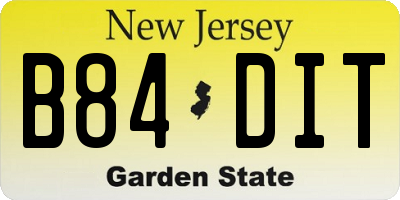 NJ license plate B84DIT