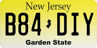 NJ license plate B84DIY