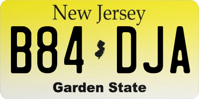 NJ license plate B84DJA