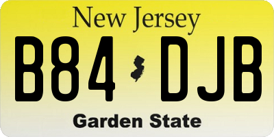 NJ license plate B84DJB