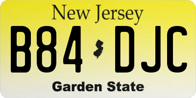 NJ license plate B84DJC