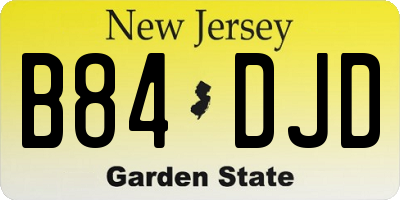 NJ license plate B84DJD