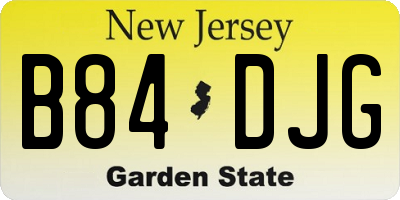 NJ license plate B84DJG