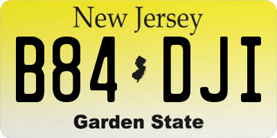 NJ license plate B84DJI