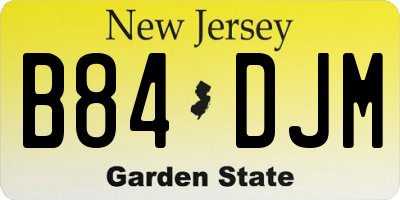 NJ license plate B84DJM