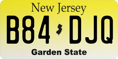 NJ license plate B84DJQ