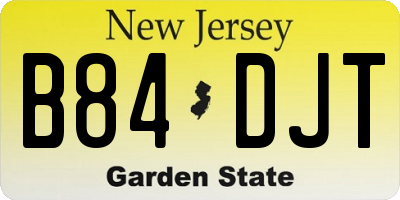 NJ license plate B84DJT