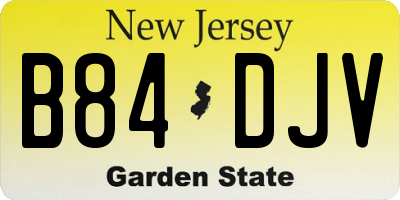 NJ license plate B84DJV