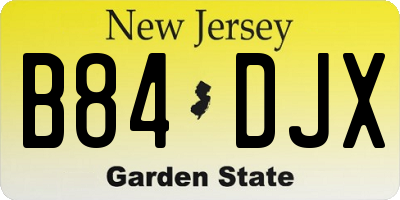 NJ license plate B84DJX