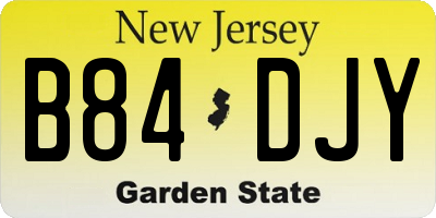 NJ license plate B84DJY