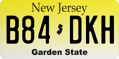 NJ license plate B84DKH