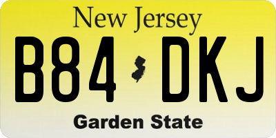 NJ license plate B84DKJ
