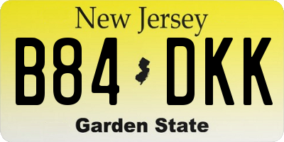 NJ license plate B84DKK