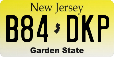 NJ license plate B84DKP