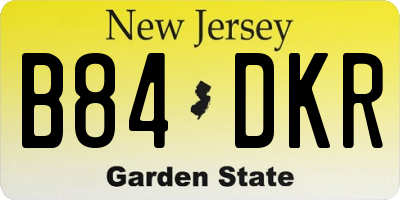 NJ license plate B84DKR