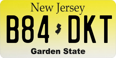 NJ license plate B84DKT