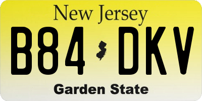 NJ license plate B84DKV