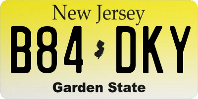 NJ license plate B84DKY