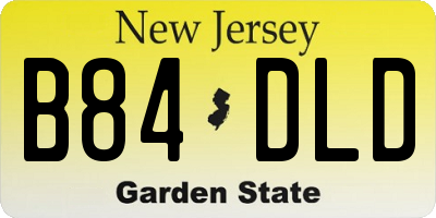 NJ license plate B84DLD