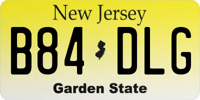 NJ license plate B84DLG