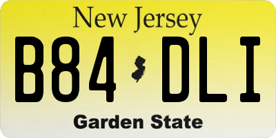 NJ license plate B84DLI