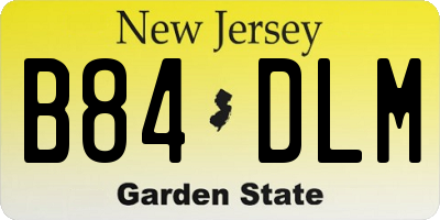 NJ license plate B84DLM