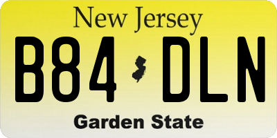 NJ license plate B84DLN