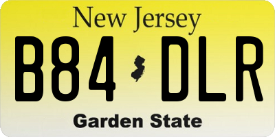 NJ license plate B84DLR