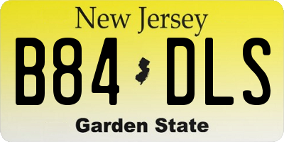 NJ license plate B84DLS