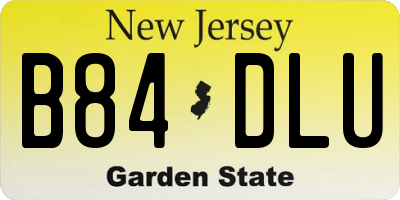 NJ license plate B84DLU