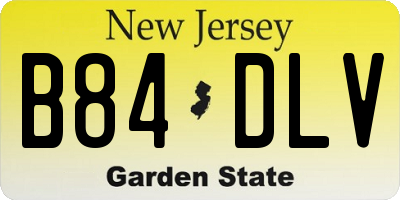 NJ license plate B84DLV
