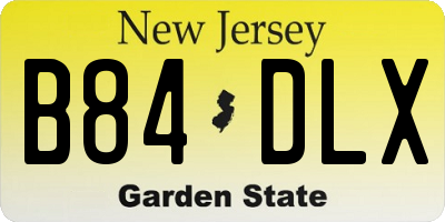 NJ license plate B84DLX