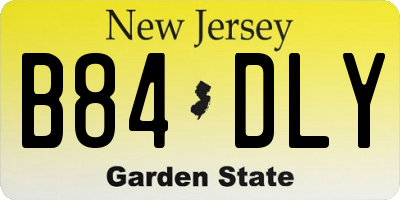NJ license plate B84DLY