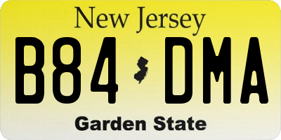NJ license plate B84DMA