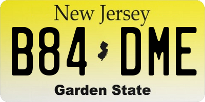 NJ license plate B84DME