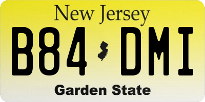 NJ license plate B84DMI