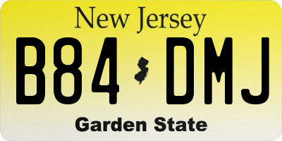 NJ license plate B84DMJ