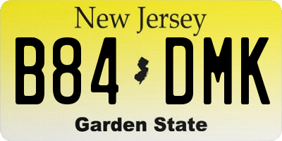 NJ license plate B84DMK