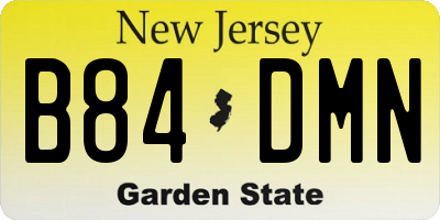 NJ license plate B84DMN