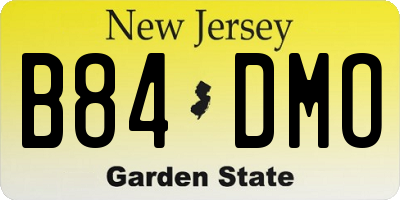 NJ license plate B84DMO