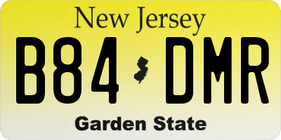NJ license plate B84DMR