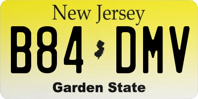 NJ license plate B84DMV