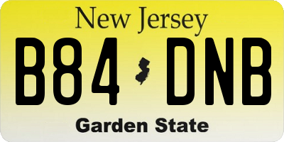 NJ license plate B84DNB