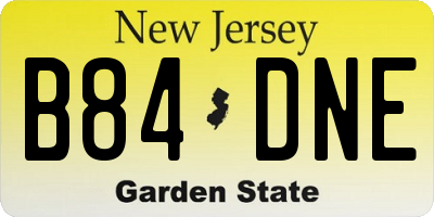 NJ license plate B84DNE