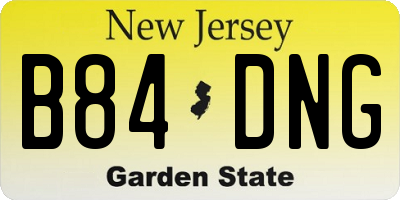 NJ license plate B84DNG