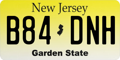 NJ license plate B84DNH