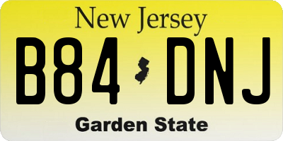 NJ license plate B84DNJ