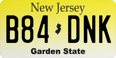 NJ license plate B84DNK